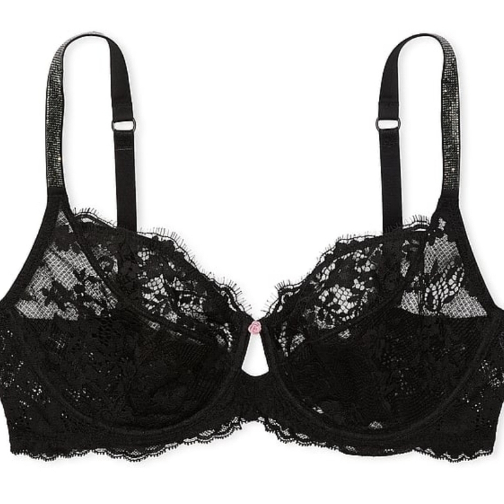 The Fabulous By Victoria Secret Twinkle Lace Full Cup Dream Angels Bra Black
